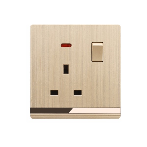 13A SOCKET WITH SWITCH-CHAMPAIGN GOLDEN SERIES
