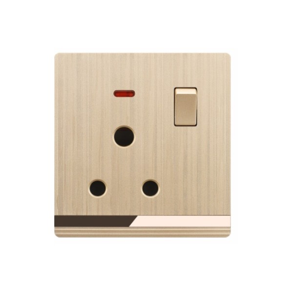 15A SOCKET WITH SWITCH-CHAMPAIGN GOLDEN SERIES