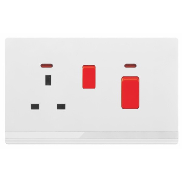 45A COOKER AND 13A SOCKET-IVORY SERIES