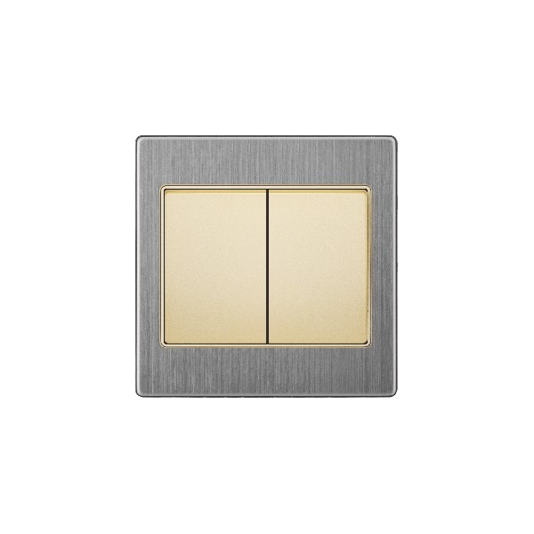 2 GANG 2 WAY SWITCH-GOLDEN STAINLESS