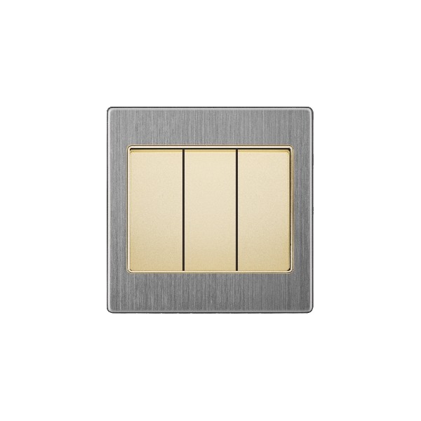 3 GANG 2 WAY SWITCH-GOLDEN STAINLESS