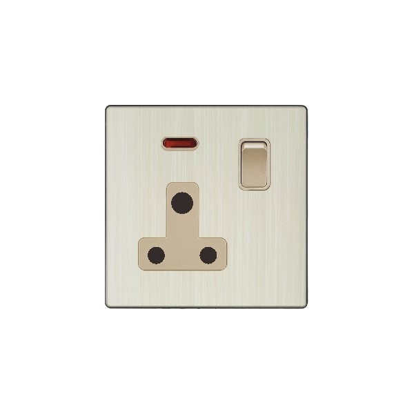 15A SOCKET WITH SWITCH-GOLDEN ALUMINUM