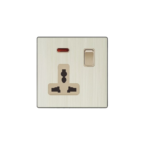 MF SOCKET WITH SWITCH-GOLDEN ALUMINUM