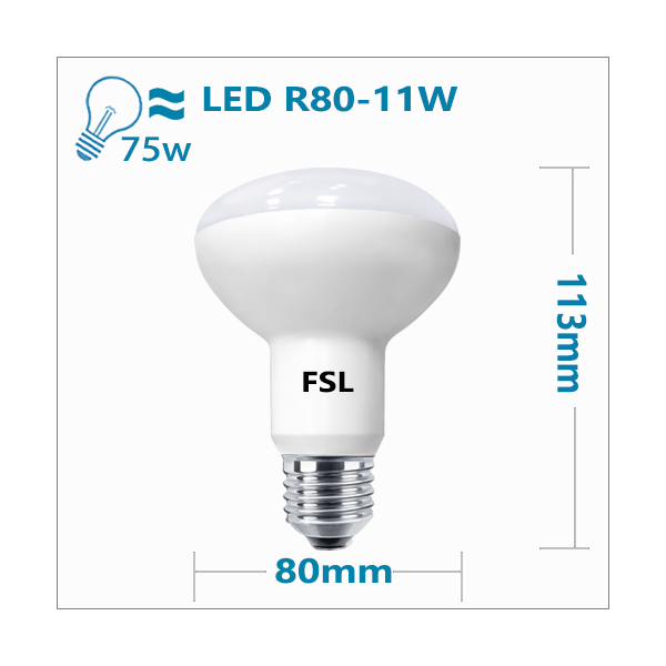 R80 LED LAMP-11WATTS-WHITE-E27