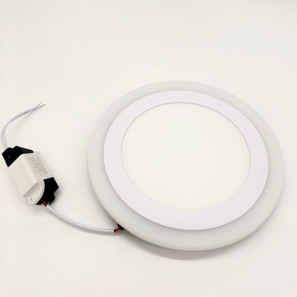 TWO COLOR PANEL LIGHT-18+6WATTS-RECESSED ROUND-WHITE+BLUE