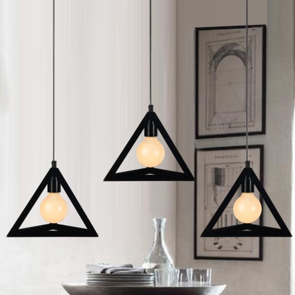 HOMARY GEOMATRIC 3 PCS PENDANT LIGHT WITH BLACK FRAMWORK