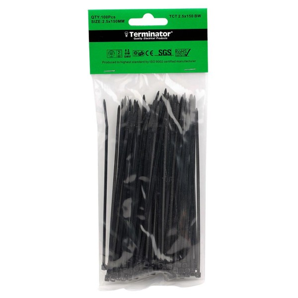 CABLE TIES IN BLACK COLOR-2.5X150MM