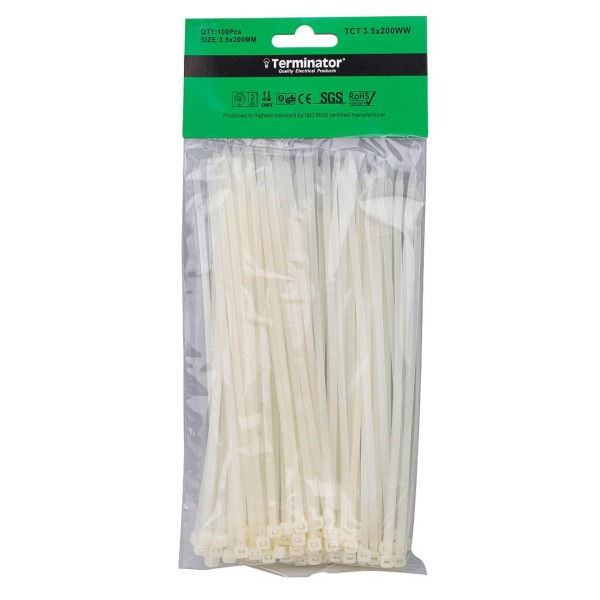 CABLE TIES IN WHITE COLOR-3.5X200MM