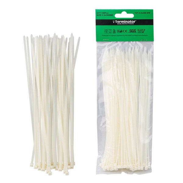 CABLE TIES IN WHITE COLOR-2.5X200MM