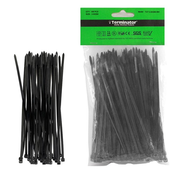CABLE TIES IN BLACK COLOR-2.5X200MM