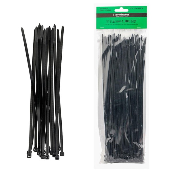 CABLE TIES IN BLACK COLOR-3.5X300MM