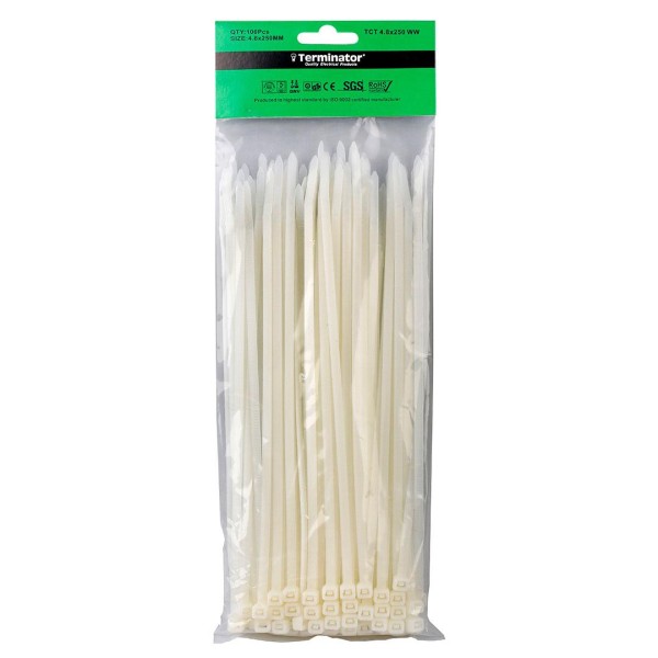 CABLE TIES IN WHITE COLOR-4.8X250MM
