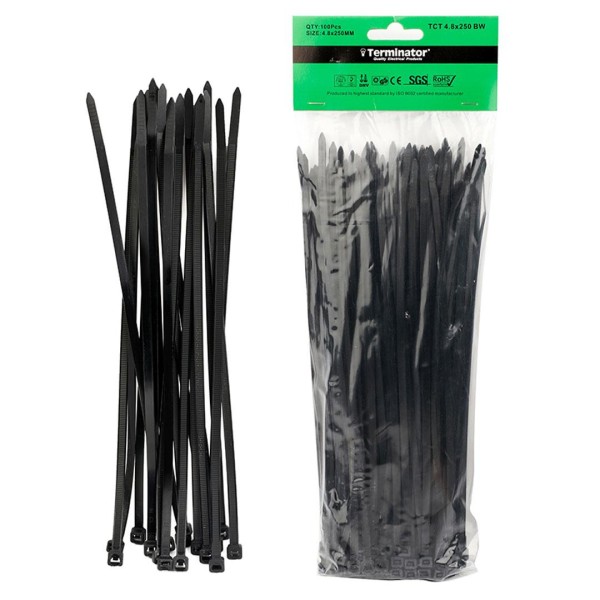 CABLE TIES IN BLACK COLOR-4.8X250MM