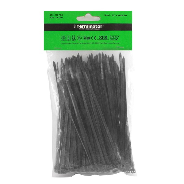 CABLE TIES IN BLACK COLOR-4.8X300MM