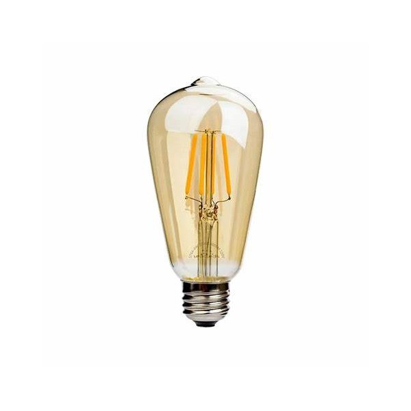 ST64 LED Filament Bulb Golden Glass 6Watt - Warm white 2700K