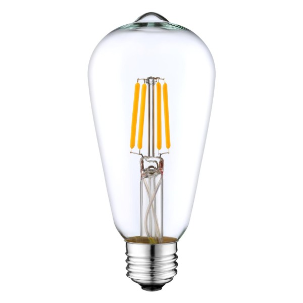 ST64 LED FILAMENT LAMP CLEAR GLASS-6WATTS-WARM WHITE-E27