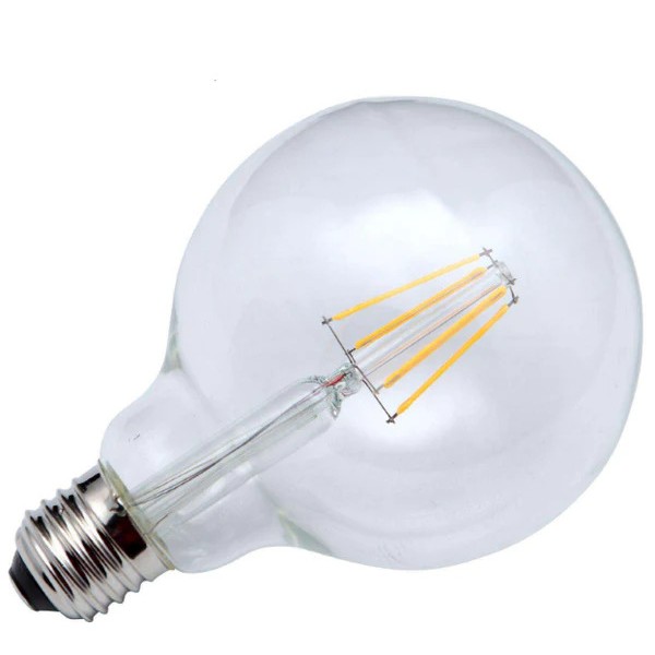 G95 LED FILAMENT LAMP CLEAR GLASS-6WATTS-WARM WHITE-E27