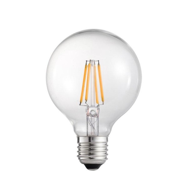 G80 LED FILAMENT LAMP CLEAR GLASS-6WATTS-WARM WHITE-E27