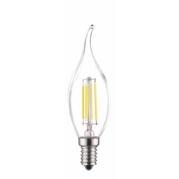 LED CANDLE FILAMENT LAMP WITH TAIL-4WATTS-WARM WHITE-E14