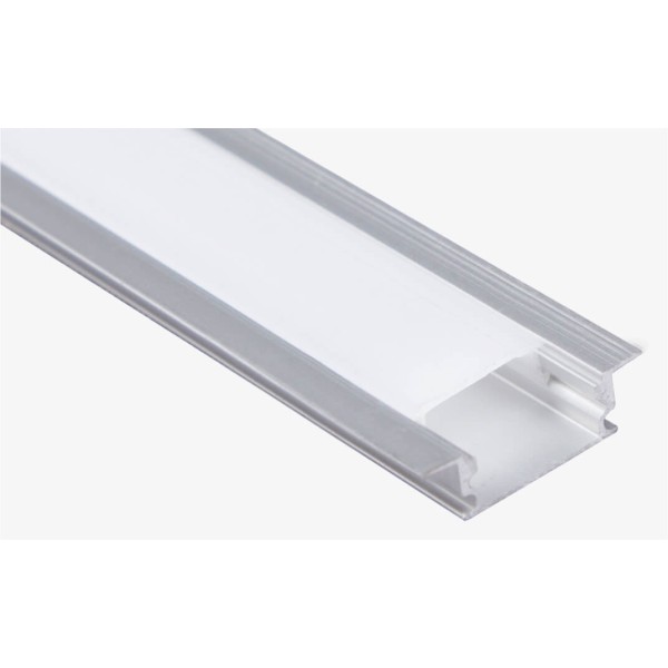 ANODIZED ALUMINUM PROFILE WITH DIFFUSED COVER 16.7X6.5X23.6mm