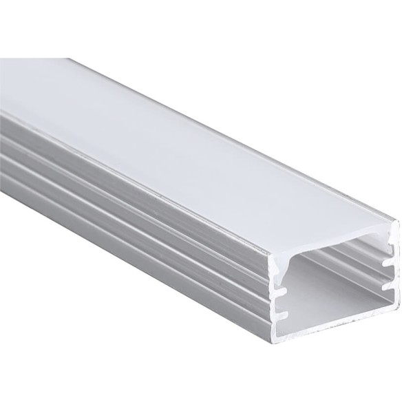 ANODIZED ALUMINUM PROFILE WITH DIFFUSED COVER 14.3X8.8mm