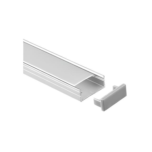 ANODIZED ALUMINUM PROFILE WITH DIFFUSED COVER 15mmx7mm PCB-13mm