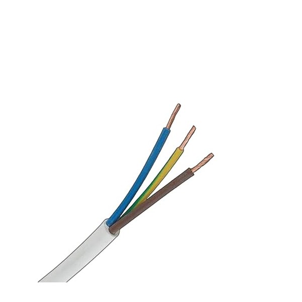 1.5MMX3CORE PVC INSULATED 100% COPPER WIRE FLEXIBLE CABLE-WHITE