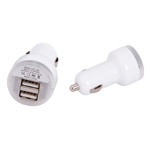 CAR CHARGER 12/24V WITH 2USB SOCKETS 2.1A