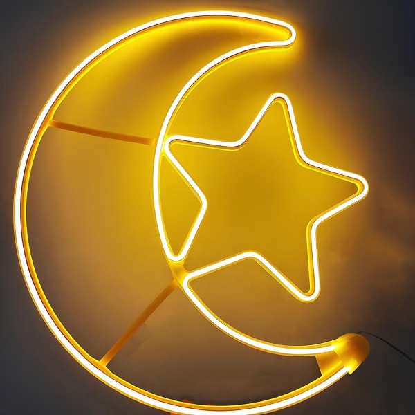 220V 60CM SOFT TUBE MOON STAR LAMP FOR RAMADAN DECOR-WARM WHITE