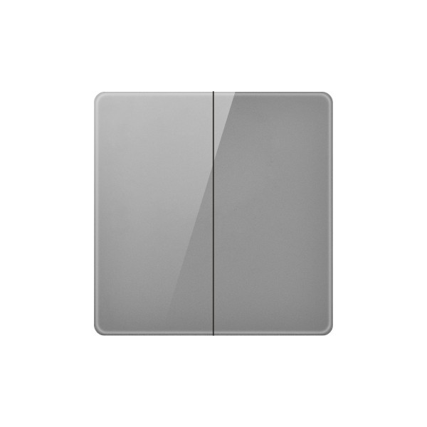 2 GANG 2 WAY PLATE SWITCH-GLASS GRAY