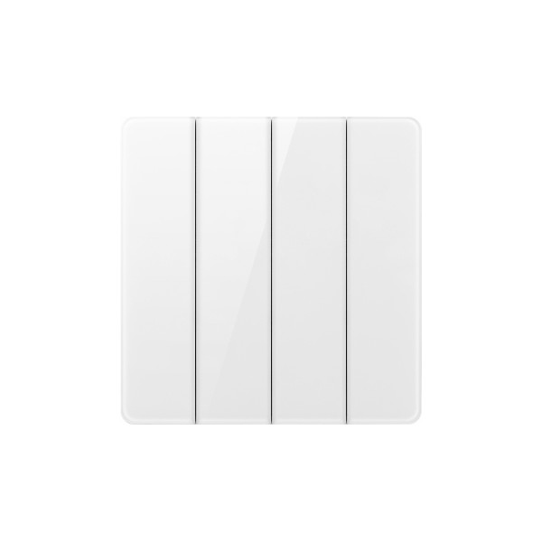 4 GANG 2 WAY PLATE SWITCH-GLASS WHITE