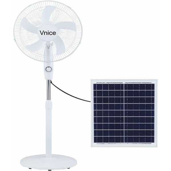 PEDESTAL RECHARGEABLE OSCILLATING MOVEMENT SOLAR FAN 16" INCH