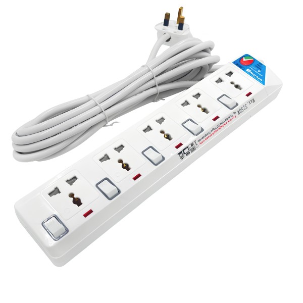 ELECTRIC UNIVERSAL EXTENSION CORD 5 SOCKET 5M POWER STRIP WIRE