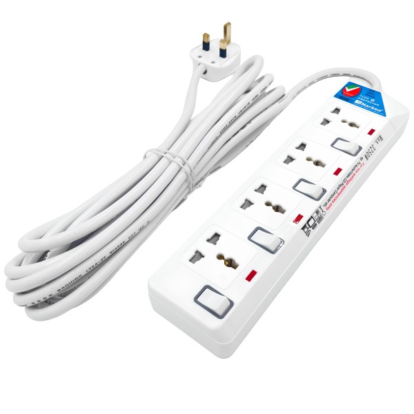 ELECTRIC UNIVERSAL EXTENSION CORD 4 SOCKET 5M POWER STRIP WIRE