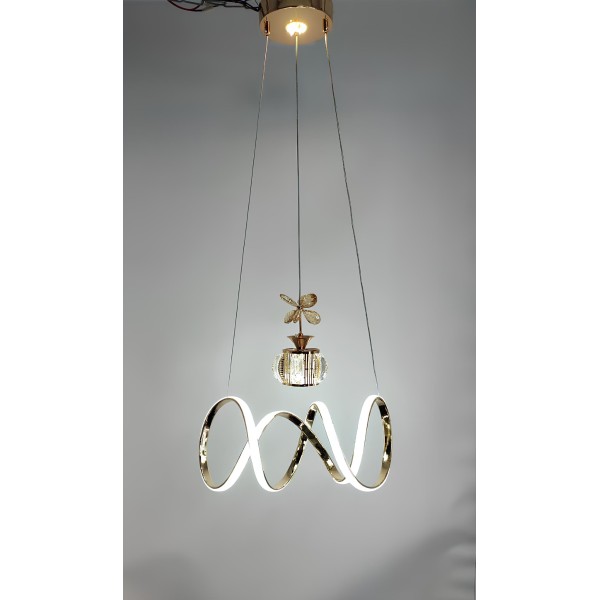 MODERN CURVES LED DECORATIVE CHANDELIER-80W-GD BODY-3COLOR