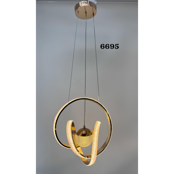 SEAMLESS CURVES MODERN LED CHANDELIER LIGHT-70W-GD BODY-3COLOR