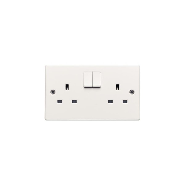 13A 2 GANG SWITCHED SOCKET SINGLE POLE