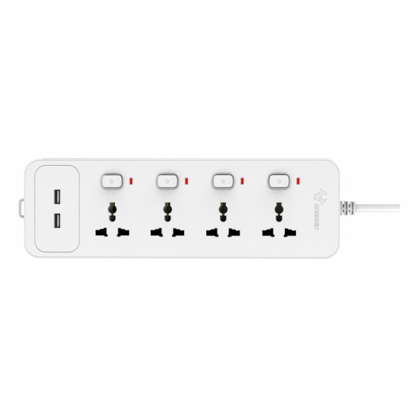 4 WAY UNIVERSAL EXTENSION SOCKET WITH 3M CABLE + 2USB