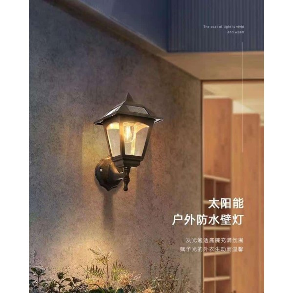 OUTDOOR SOLAR WALL LIGHT-WARM WHITE