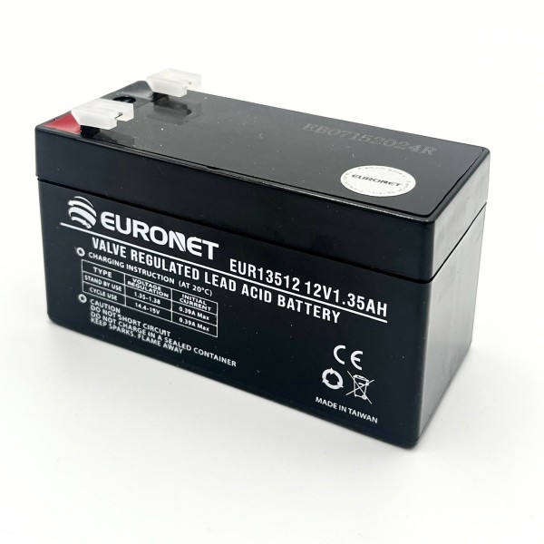 EURONET VALVE REGULATED LEAD ACID BATTERY 12V-1.35Ah