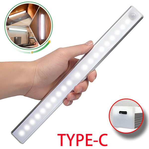 LED MOTION SENSOR TYPE C RECHARGEABLE CABINET WARDROBE LAMP 50CM