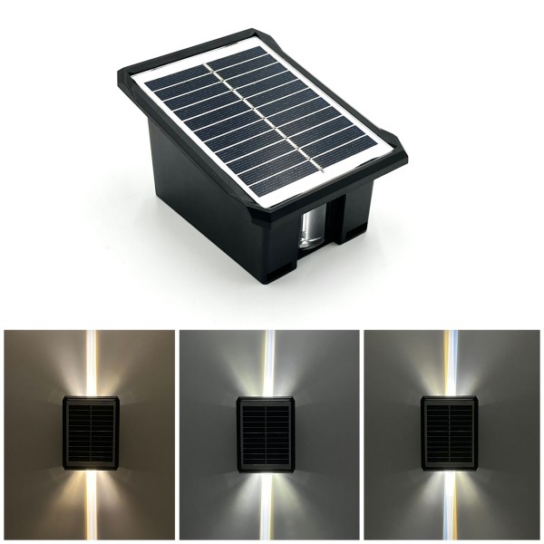 SOLAR WALL LIGHT-3WATTS*2-WHITE+WARM WHITE-IP65