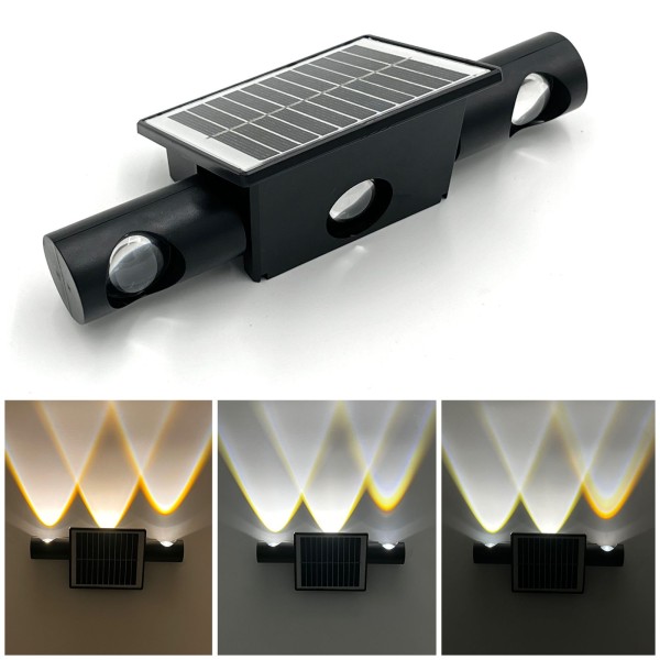 SOLAR WALL LIGHT-3WATTS*3-WHITE+WARM WHITE-IP65