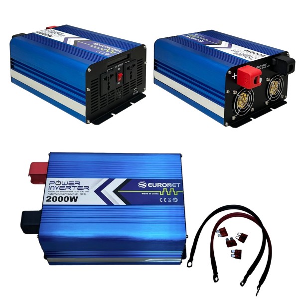 EURONET POWER INVERTER-2000W-DC12/24V TO AC220V