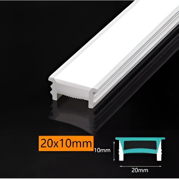 RECESSED FLEXIBLE SILICONE LED PROFILE 20X10MM