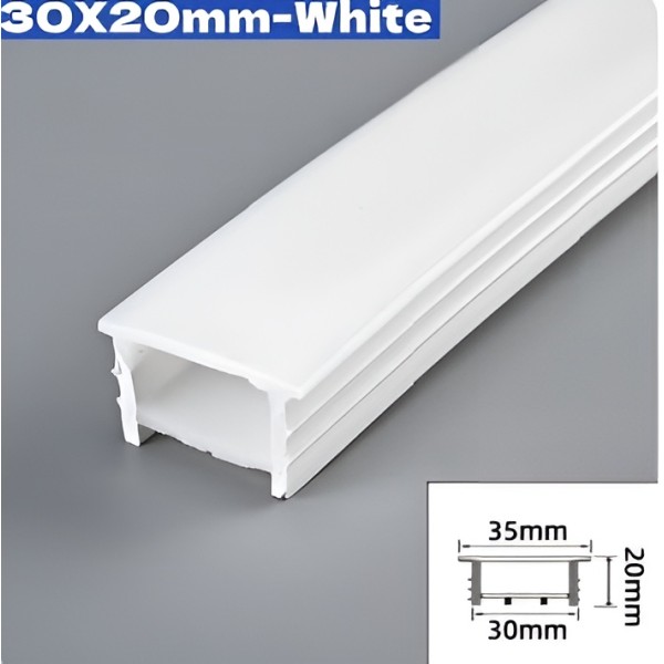 RECESSED FLEXIBLE SILICONE LED PROFILE 30X20MM