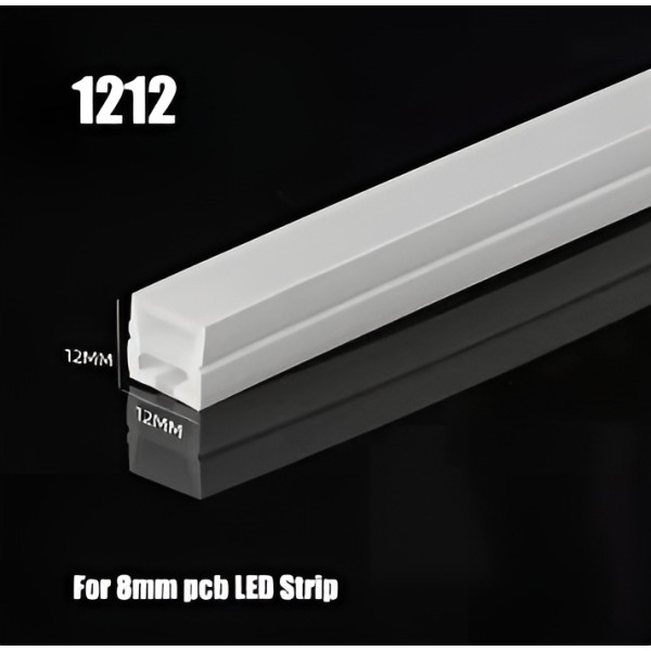 SURFACE MOUNTING FLEXIBLE SILICONE LED PROFILE 12X12MM