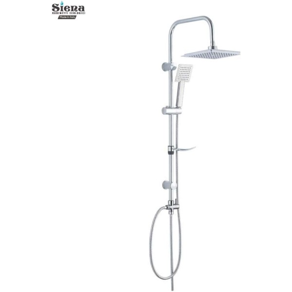 SIENA STAINLESS STEEL HAND & HEAD SHOWER SQUARE SET WITH STAND