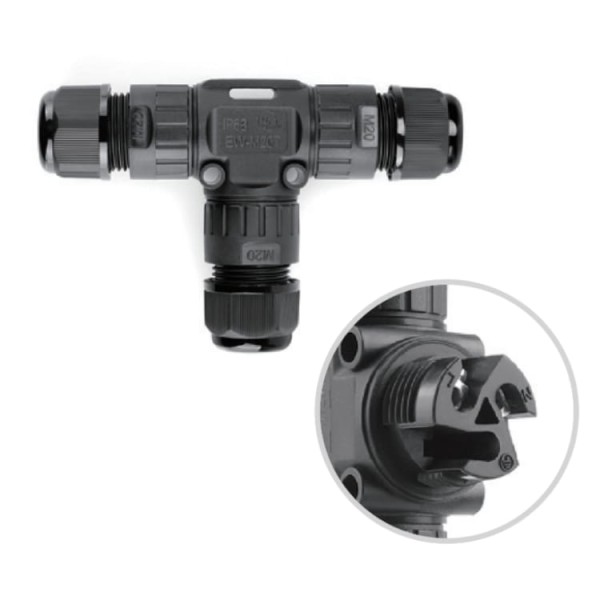 EW-M20T 3-WAY IP68 WATERPROOF CONNECTOR 3-PIN T TYPE