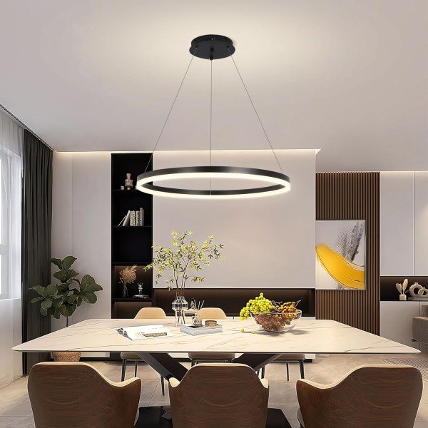 MODERN LED RING CHANDELIER LIGHT WITH REMOTE 100CM 3COLOR